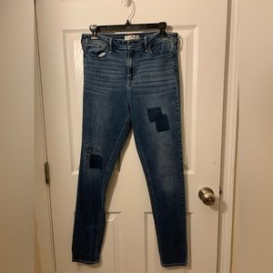 Hollister Jeans, W 30 L 31, patchwork denim, flexible, lightly used